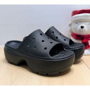 CROCS Black Stomp Slide Sandals Women's Size 9 NWT